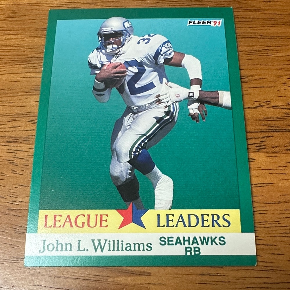 John L. Williams Seahawks League Leaders Football Card - Green